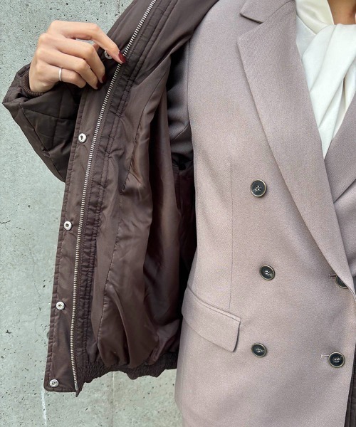 12Twelve Agenda（トゥエルブ　アジェンダ）の「ストレッチタフタノーカラーダウンコート（ダウンジャケット/コート・レディース・ブラウン/ライトグレー・M）」の17枚目の写真