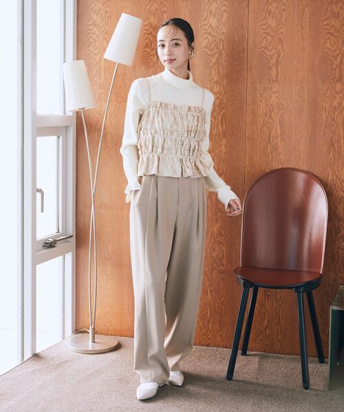 earth music&ecology（アースミュージックアンドエコロジー）の「シャーリングビスチェ（ベスト・レディース・アイボリー/ブラック/モカ・FREE）」の10枚目の写真