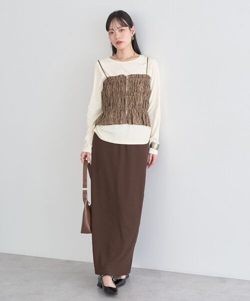 earth music&ecology（アースミュージックアンドエコロジー）の「シャーリングビスチェ（ベスト・レディース・アイボリー/ブラック/モカ・FREE）」の17枚目の写真