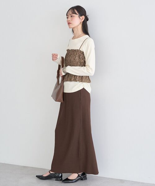 earth music&ecology（アースミュージックアンドエコロジー）の「シャーリングビスチェ（ベスト・レディース・アイボリー/ブラック/モカ・FREE）」の18枚目の写真