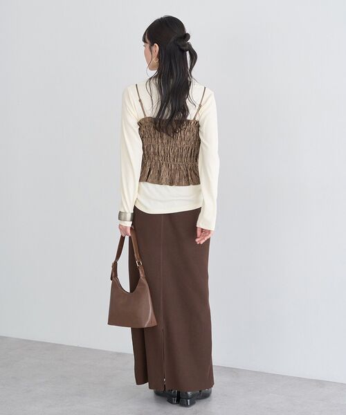 earth music&ecology（アースミュージックアンドエコロジー）の「シャーリングビスチェ（ベスト・レディース・アイボリー/ブラック/モカ・FREE）」の19枚目の写真