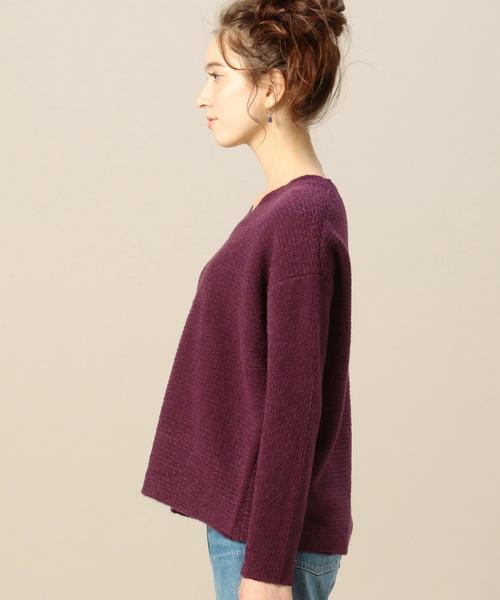 BEAUTY&YOUTH UNITED ARROWS（ビューティーアンドユースユナイテッドアローズ）の「BY ブークレVネックニット ◆（ニット/セーター・レディース・ブラウン/ワインレッド・フリー）」の5枚目の写真