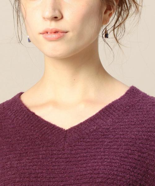 BEAUTY&YOUTH UNITED ARROWS（ビューティーアンドユースユナイテッドアローズ）の「BY ブークレVネックニット ◆（ニット/セーター・レディース・ブラウン/ワインレッド・フリー）」の7枚目の写真