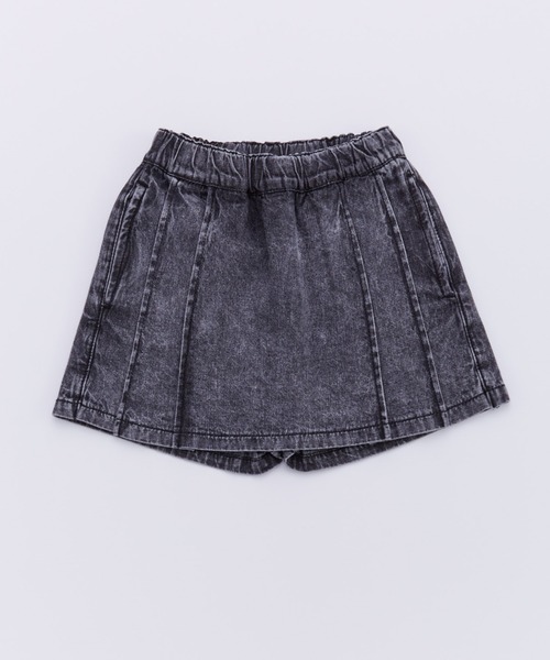 Ocean&Ground(オーシャン&グラウンド)の「デニムプリーツショートパンツ(デニムパンツ・キッズ・ケミカルウォッシュ/ブラック・120/110/100/90/140/130)」の2枚目の写真