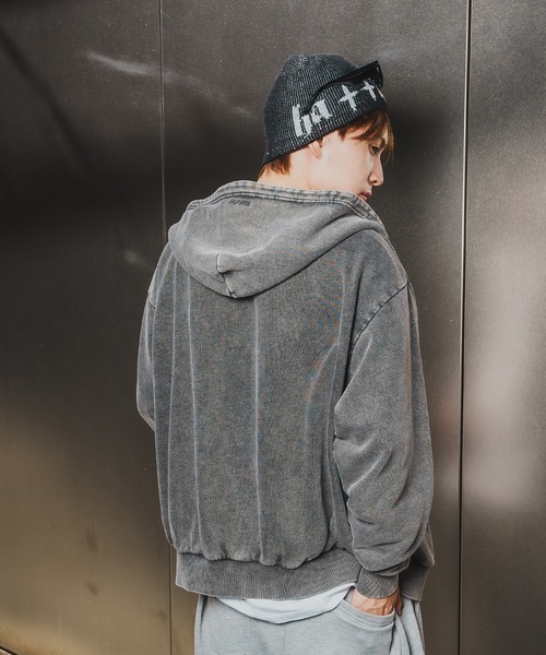 SIDEWAY STANCE（サイドウェイスタンス）の「【SIDEWAY STANCE】ケミカル スウェット ジップパーカー（パーカー・メンズ・ブラック/ブラウン・SMALL/MEDIUM/LARGE/X-LARGE）」の19枚目の写真