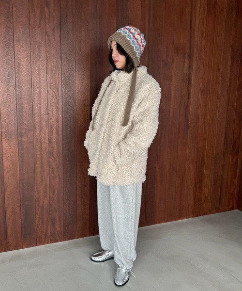 SANSeLF（サンセルフ）の「【SANSeLF】 ルーズフィットシャギーボアジャケット saw25a053（その他アウター・レディース・アイボリー・FREE）」の5枚目の写真