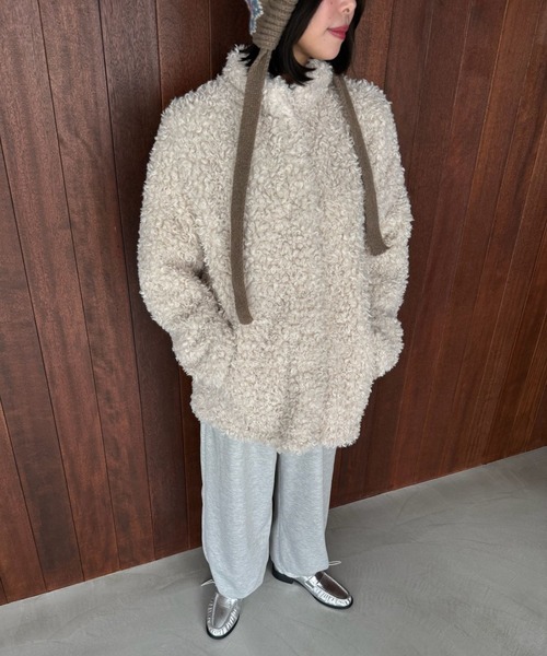 SANSeLF（サンセルフ）の「【SANSeLF】 ルーズフィットシャギーボアジャケット saw25a053（その他アウター・レディース・アイボリー・FREE）」の7枚目の写真