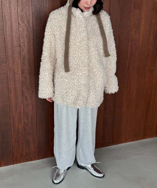 SANSeLF（サンセルフ）の「【SANSeLF】 ルーズフィットシャギーボアジャケット saw25a053（その他アウター・レディース・アイボリー・FREE）」の8枚目の写真