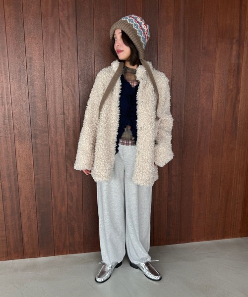 SANSeLF（サンセルフ）の「【SANSeLF】 ルーズフィットシャギーボアジャケット saw25a053（その他アウター・レディース・アイボリー・FREE）」の10枚目の写真