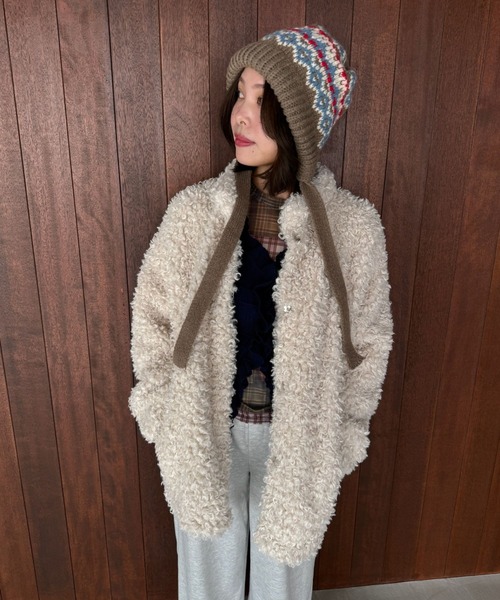 SANSeLF（サンセルフ）の「【SANSeLF】 ルーズフィットシャギーボアジャケット saw25a053（その他アウター・レディース・アイボリー・FREE）」の11枚目の写真