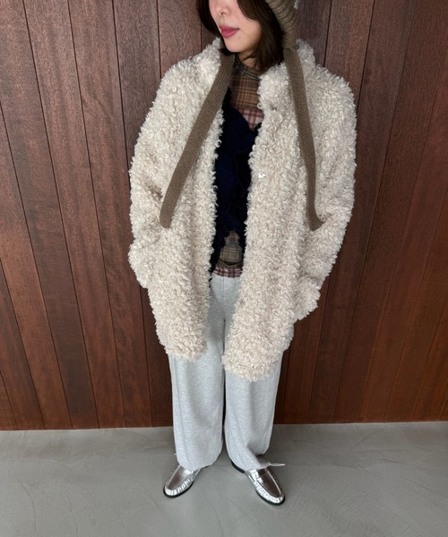 SANSeLF（サンセルフ）の「【SANSeLF】 ルーズフィットシャギーボアジャケット saw25a053（その他アウター・レディース・アイボリー・FREE）」の12枚目の写真