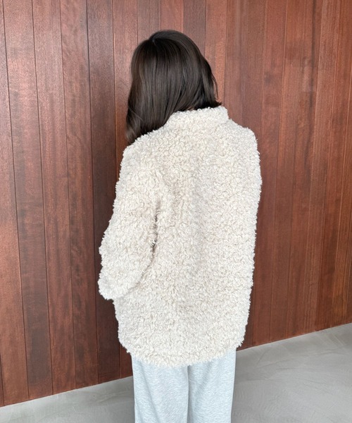 SANSeLF（サンセルフ）の「【SANSeLF】 ルーズフィットシャギーボアジャケット saw25a053（その他アウター・レディース・アイボリー・FREE）」の13枚目の写真