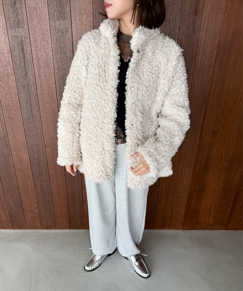 SANSeLF（サンセルフ）の「【SANSeLF】 ルーズフィットシャギーボアジャケット saw25a053（その他アウター・レディース・アイボリー・FREE）」の17枚目の写真