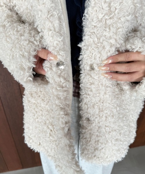SANSeLF（サンセルフ）の「【SANSeLF】 ルーズフィットシャギーボアジャケット saw25a053（その他アウター・レディース・アイボリー・FREE）」の21枚目の写真