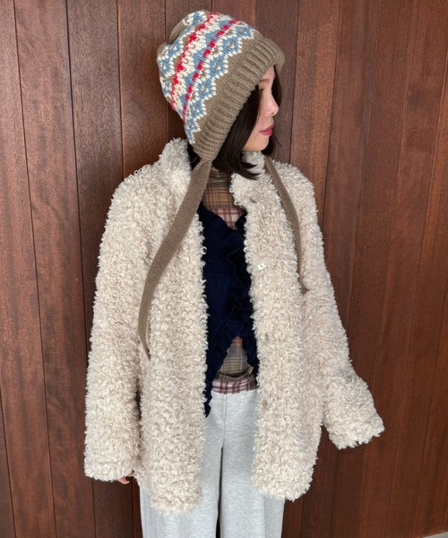 SANSeLF（サンセルフ）の「【SANSeLF】 ルーズフィットシャギーボアジャケット saw25a053（その他アウター・レディース・アイボリー・FREE）」の3枚目の写真