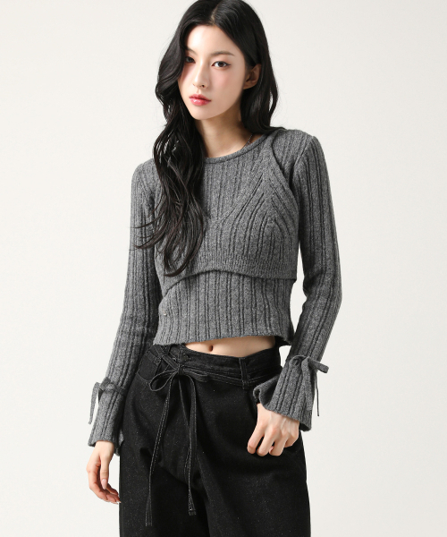 AVANDRESS(アバンドレス )の「Isabel Layered Knit BLACK(ニット/セーター・レディース・ブラック・FREE)」の2枚目の写真