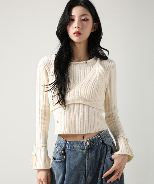 AVANDRESS(アバンドレス )の「Isabel Layered Knit BLACK(ニット/セーター・レディース・ブラック・FREE)」の3枚目の写真