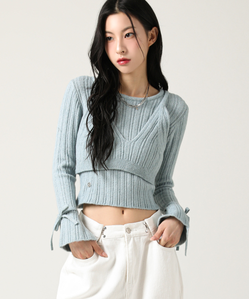 AVANDRESS(アバンドレス )の「Isabel Layered Knit BLACK(ニット/セーター・レディース・ブラック・FREE)」の4枚目の写真
