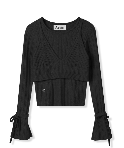 AVANDRESS(アバンドレス )の「Isabel Layered Knit BLACK(ニット/セーター・レディース・ブラック・FREE)」の5枚目の写真
