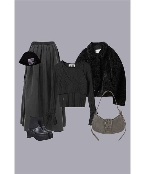 AVANDRESS(アバンドレス )の「Isabel Layered Knit BLACK(ニット/セーター・レディース・ブラック・FREE)」の9枚目の写真