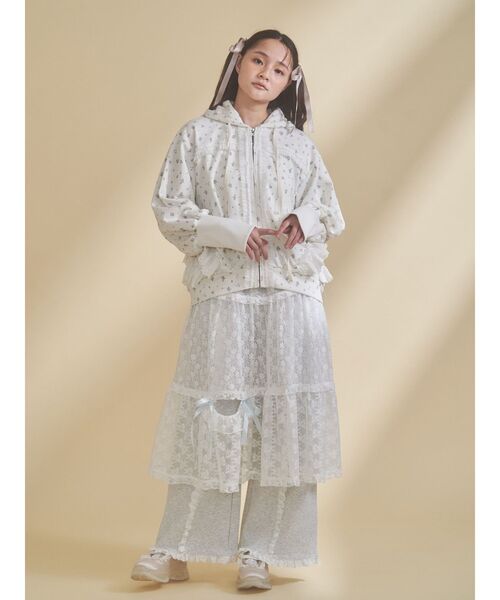 merry jenny（メリージェニー）の「レースフリルスウェットパンツ（スウェットパンツ・レディース・ピンク/ライトグレー・FREE）」の9枚目の写真