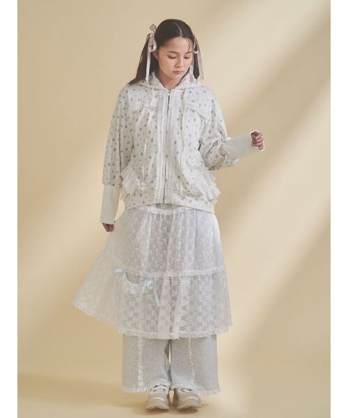 merry jenny（メリージェニー）の「レースフリルスウェットパンツ（スウェットパンツ・レディース・ピンク/ライトグレー・FREE）」の10枚目の写真