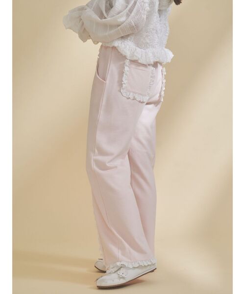 merry jenny（メリージェニー）の「レースフリルスウェットパンツ（スウェットパンツ・レディース・ピンク/ライトグレー・FREE）」の13枚目の写真