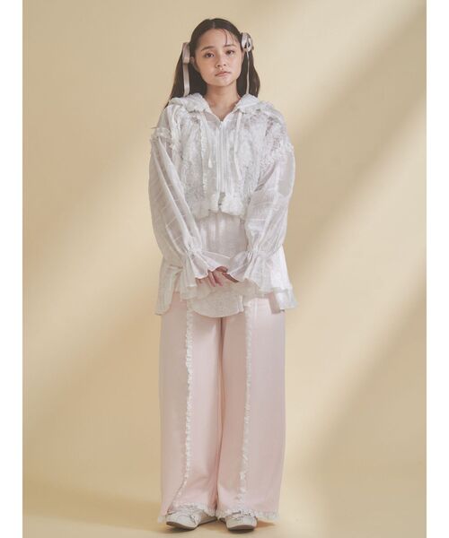 merry jenny（メリージェニー）の「レースフリルスウェットパンツ（スウェットパンツ・レディース・ピンク/ライトグレー・FREE）」の14枚目の写真