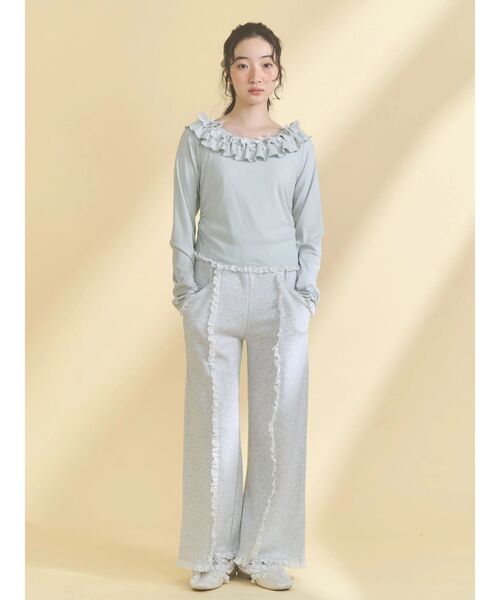 merry jenny（メリージェニー）の「レースフリルスウェットパンツ（スウェットパンツ・レディース・ピンク/ライトグレー・FREE）」の19枚目の写真
