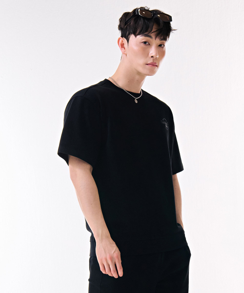 CHASECULT（チェイスカルト）の「共用クーリングコットン半袖Tシャツ-DBRU5811D03（Tシャツ/カットソー・メンズ・ブラック・90/95/100/110/105）」の4枚目の写真