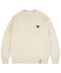[UNISEX]ヒョウハートスマイルマンツーマン_クリーム