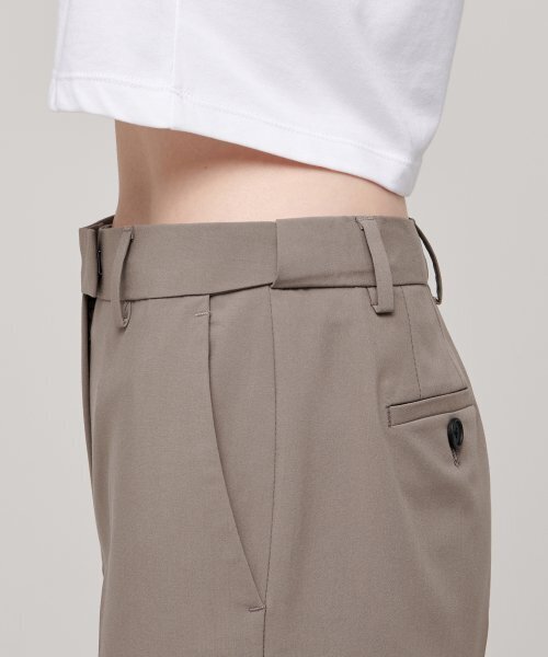 MUSINSA STANDARD WOMAN（ムシンサスタンダードウーマン）の「【クールタンダード】レディースストレート隠しバンディングスラックス【ダスティベージュ】（スラックス・レディース・その他・34/32/30/31/24/25/26/27/28/29）」の5枚目の写真
