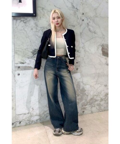 ZEROSTREET(ゼロストリート)の「ジェニ ラウンドネックジャケット / ネイビー(その他アウター・レディース・ネイビー・SMALL/MEDIUM)」の4枚目の写真