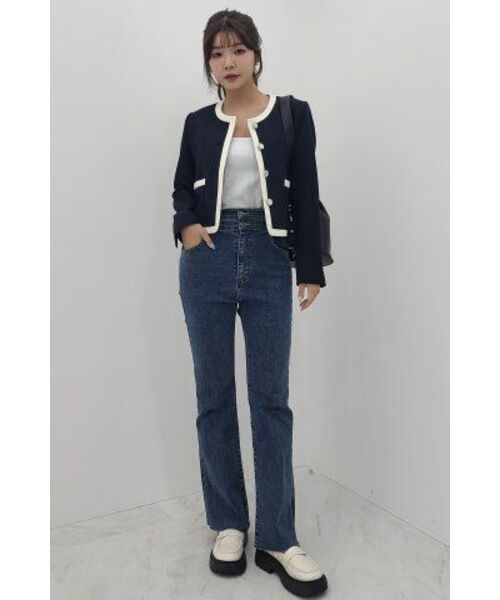 ZEROSTREET(ゼロストリート)の「ジェニ ラウンドネックジャケット / ネイビー(その他アウター・レディース・ネイビー・SMALL/MEDIUM)」の6枚目の写真