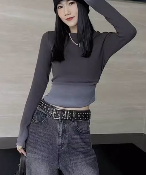 VIBGYOR Women(ヴィブジョー ウィメン)の「【i-dare】グラデーションカラー カットソー(Tシャツ/カットソー・レディース・ブラック/ホワイト/グレー/ブラウン・SMALL/X-LARGE/MEDIUM/LARGE)」の4枚目の写真