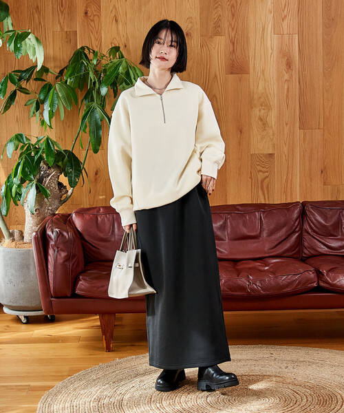 セール】【セットアイテム】ボンディング ハーフジップ スカートセット