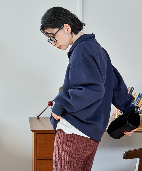 FREAK'S STORE(フリークスストア)の「【セットアイテム】ボンディング ハーフジップ スカートセット(セットアップ・レディース・オフホワイト/オリーブ/ブラック/ライトグレー/ネイビー・MEDIUM/SMALL)」の8枚目の写真