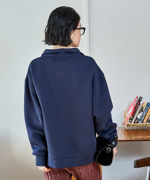 FREAK'S STORE(フリークスストア)の「【セットアイテム】ボンディング ハーフジップ スカートセット(セットアップ・レディース・オフホワイト/オリーブ/ブラック/ライトグレー/ネイビー・MEDIUM/SMALL)」の9枚目の写真