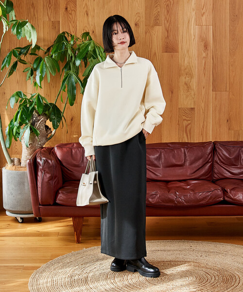 セール】【セットアイテム】ボンディング ハーフジップ スカートセット