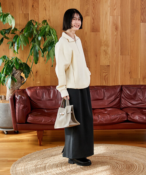 セール】【セットアイテム】ボンディング ハーフジップ スカートセット