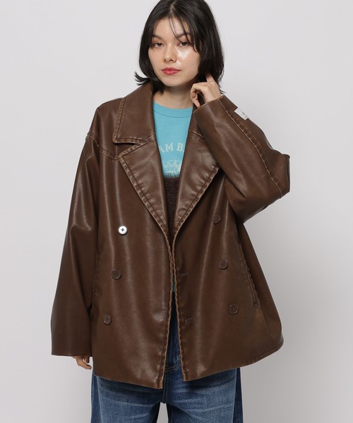 フェイクレザーフェードジャケット ニコアンド 新品 送料込 niko and（ニコアンド）の「【WILLIAM B.ELIOTT】フェイクレザー