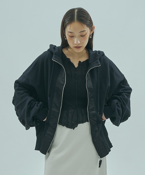 ROSE BUD（ローズバッド）の「(GENE HEAVENS)RE MAKE LIKE ZIP PARKA（パーカー・レディース・ブラック/グレー・ONE SIZE）」の3枚目の写真