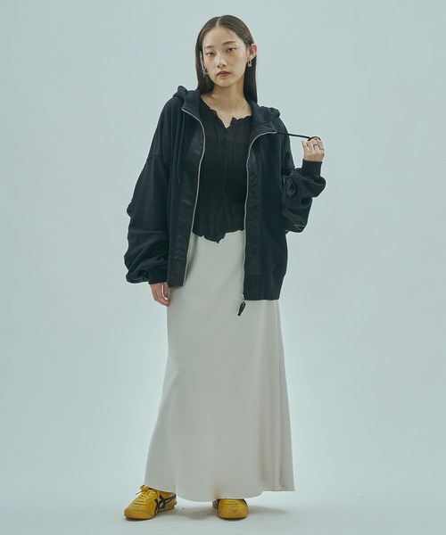 ROSE BUD（ローズバッド）の「(GENE HEAVENS)RE MAKE LIKE ZIP PARKA（パーカー・レディース・ブラック/グレー・ONE SIZE）」の6枚目の写真