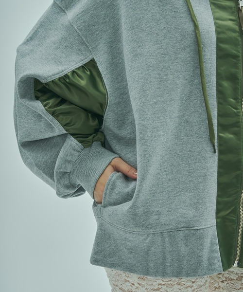 ROSE BUD（ローズバッド）の「(GENE HEAVENS)RE MAKE LIKE ZIP PARKA（パーカー・レディース・ブラック/グレー・ONE SIZE）」の16枚目の写真