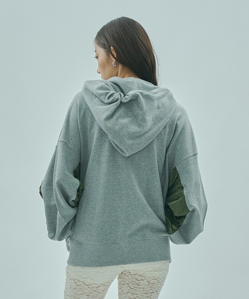 ROSE BUD（ローズバッド）の「(GENE HEAVENS)RE MAKE LIKE ZIP PARKA（パーカー・レディース・ブラック/グレー・ONE SIZE）」の11枚目の写真