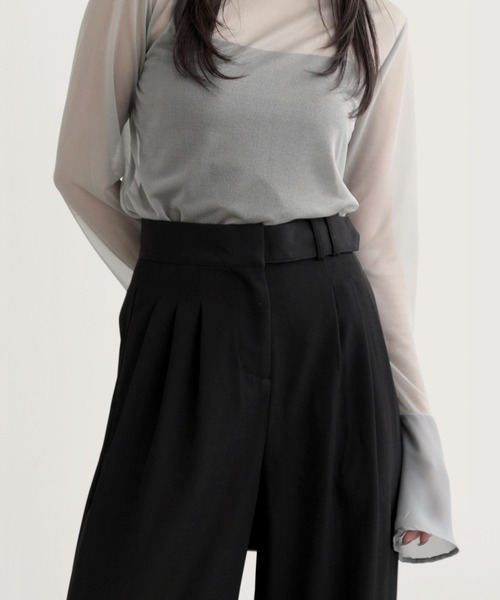 nouvellemoi(ヌーベルモイ)の「ヘムフックワイドパンツ(その他パンツ・レディース・グレー/アイボリー/ブラック/ブラウン系その他・S/M/L)」の20枚目の写真