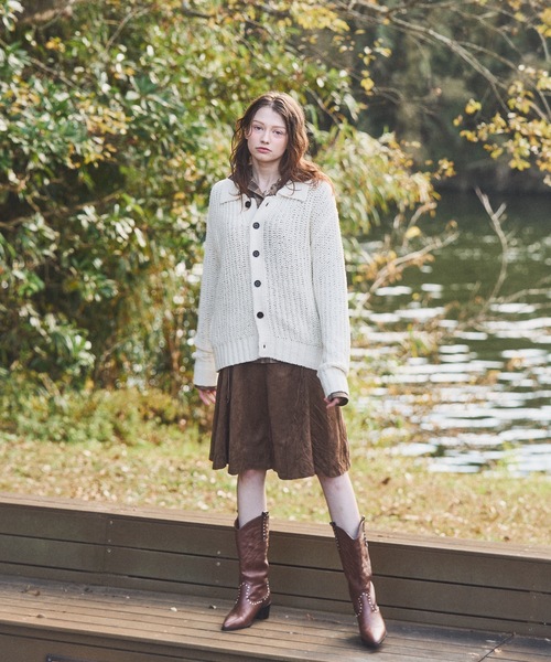 CASPER JOHN(キャスパージョン)の「Ribbon yarn collar cardigan/リボンヤーンカラーカーディガン(カーディガン/ボレロ・メンズ・ミント/ブラック/アイボリー・X-SMALL/SMALL/MEDIUM/LARGE)」の13枚目の写真