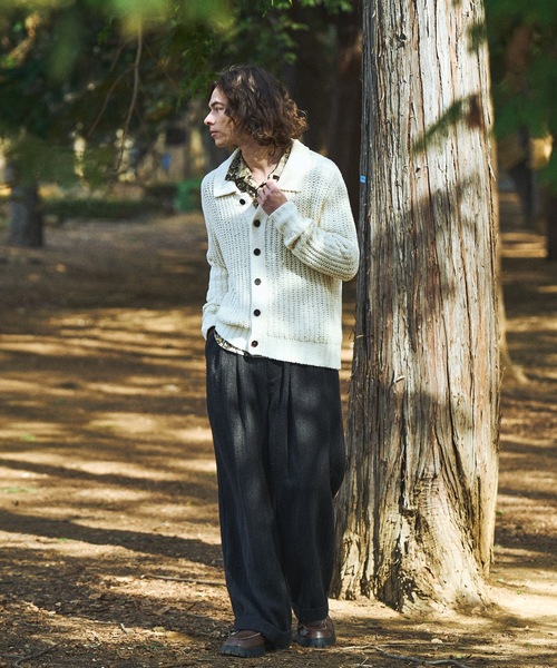 CASPER JOHN(キャスパージョン)の「Ribbon yarn collar cardigan/リボンヤーンカラーカーディガン(カーディガン/ボレロ・メンズ・ミント/ブラック/アイボリー・X-SMALL/SMALL/MEDIUM/LARGE)」の9枚目の写真