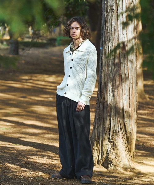 CASPER JOHN(キャスパージョン)の「Ribbon yarn collar cardigan/リボンヤーンカラーカーディガン(カーディガン/ボレロ・メンズ・ミント/ブラック/アイボリー・X-SMALL/SMALL/MEDIUM/LARGE)」の7枚目の写真