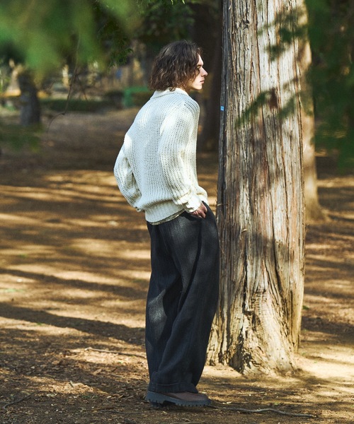 CASPER JOHN(キャスパージョン)の「Ribbon yarn collar cardigan/リボンヤーンカラーカーディガン(カーディガン/ボレロ・メンズ・ミント/ブラック/アイボリー・X-SMALL/SMALL/MEDIUM/LARGE)」の8枚目の写真